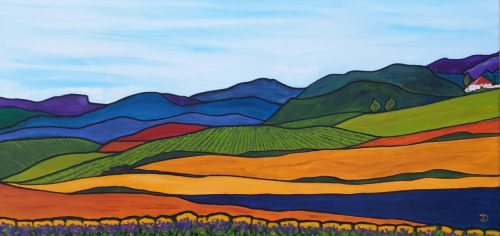 Volop zomer in de Beaujolais 40 x 80 cmAcryl op doekParticulier bezit